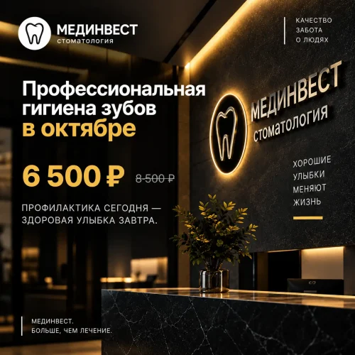 Профессиональная гигиена зубов в Мединвест в октябре